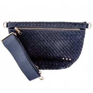 NEW PRETTY SIMPLE women's westlyn suede bum bag in navy